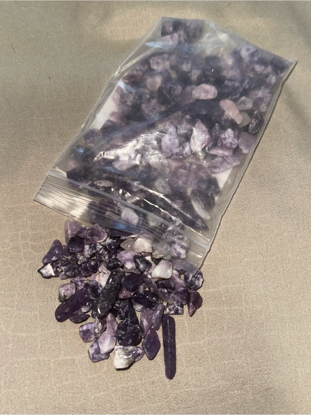 Natural Lepidolite Chip Stones for Display - Purple
